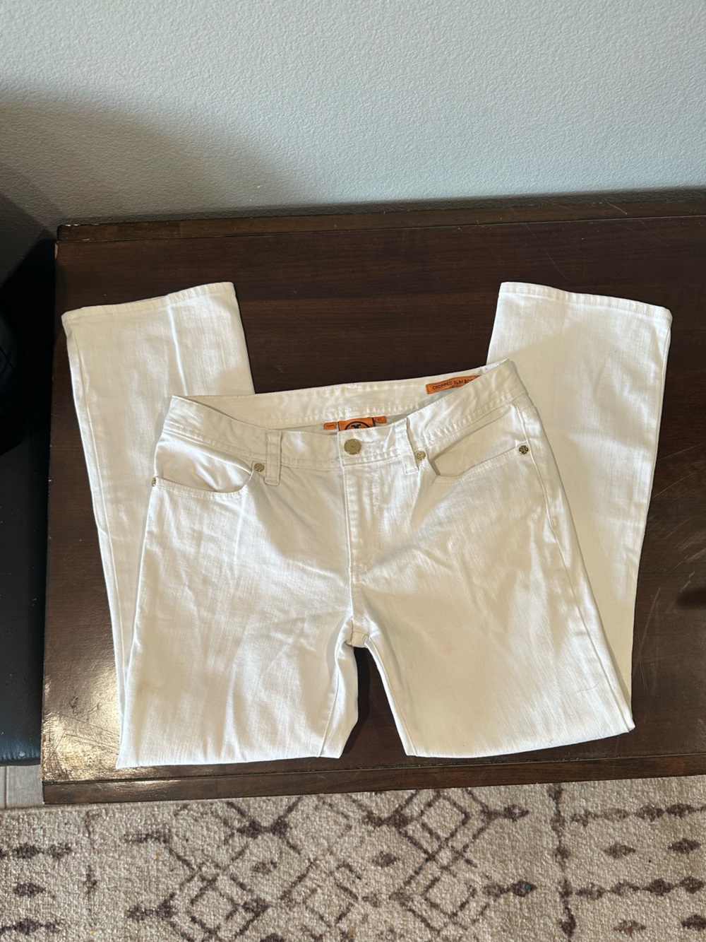 Tory Burch White Boot Cut Jeans